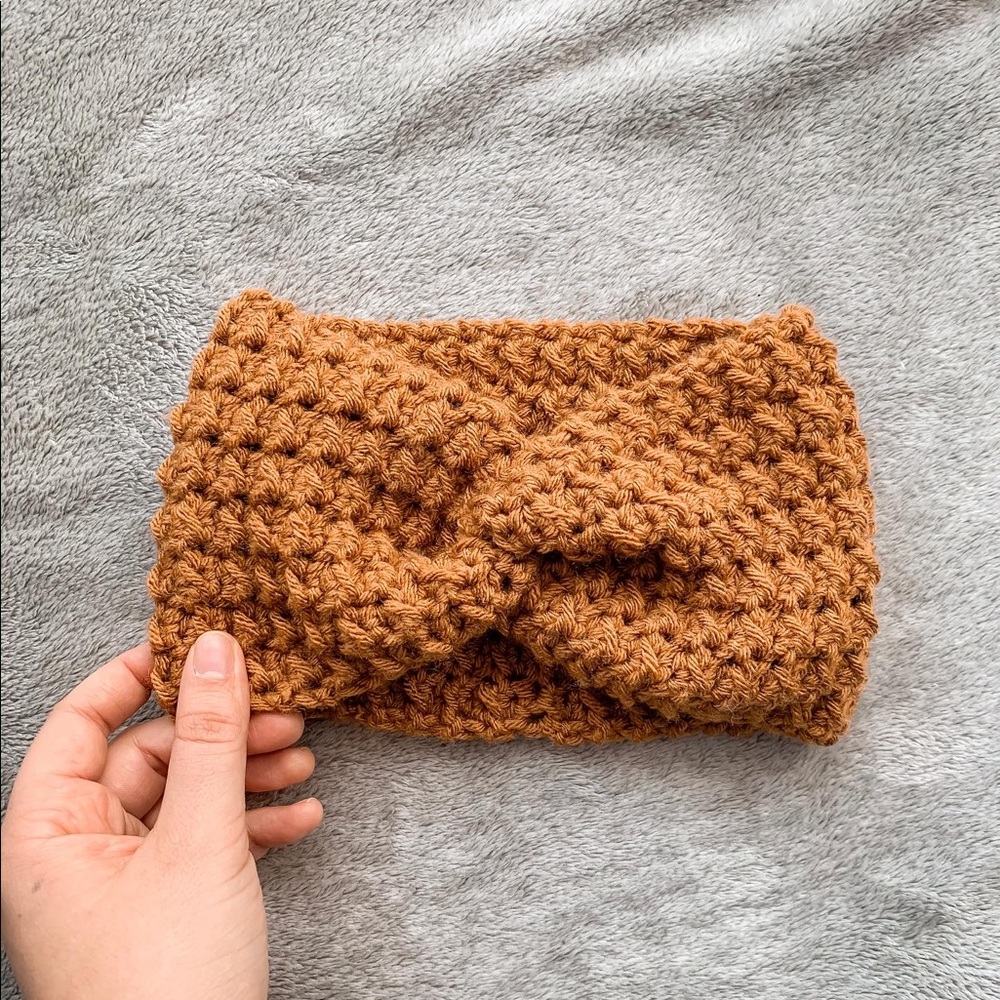 DARK MUSTARD handmade crochet head warmer